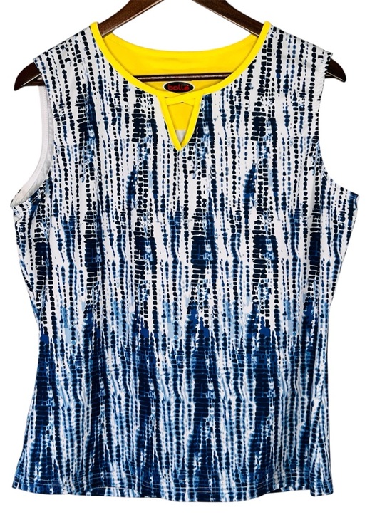 bolle Tops - Bolle' Blue White Tie Dye Print Activewear Tank Top High Performance Womens XL